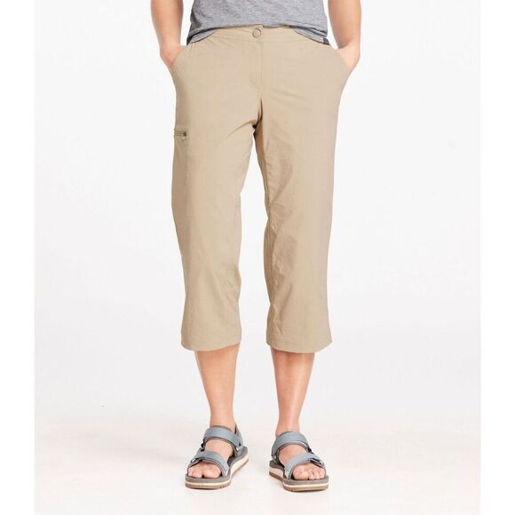 ✨L.L.Bean Water-Repellent Comfort Trail Sz 10 Tan Pants, Mid-Rise Straight-Leg ✨ - Picture 1 of 10